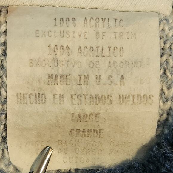 Huntington Ridge Sweater Women's Sz L Red an Blue Knit Christmas Made In the USA - Picture 5 of 6